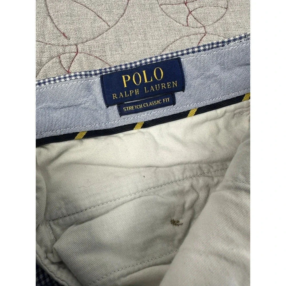 Polo‎ Ralph Lauren Seersucker Blue White Gingham Stretch Classic Shorts Men's 33